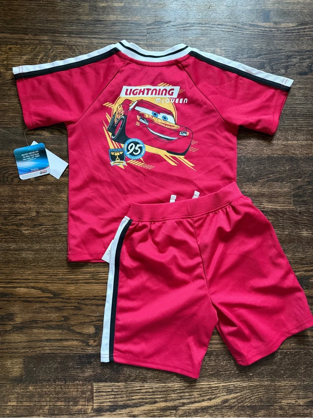 Disney Pixar Lightning McQueen Red Kids Short Sleeve Jersey & Shorts Set